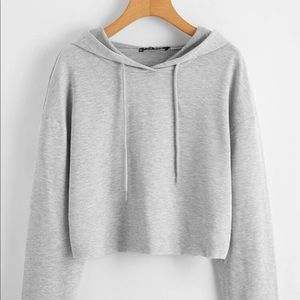 Cropped athletic gray hoodie